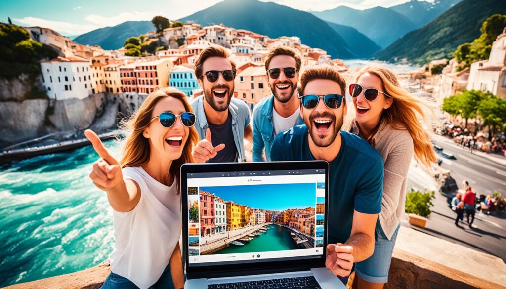 sharing travel photos